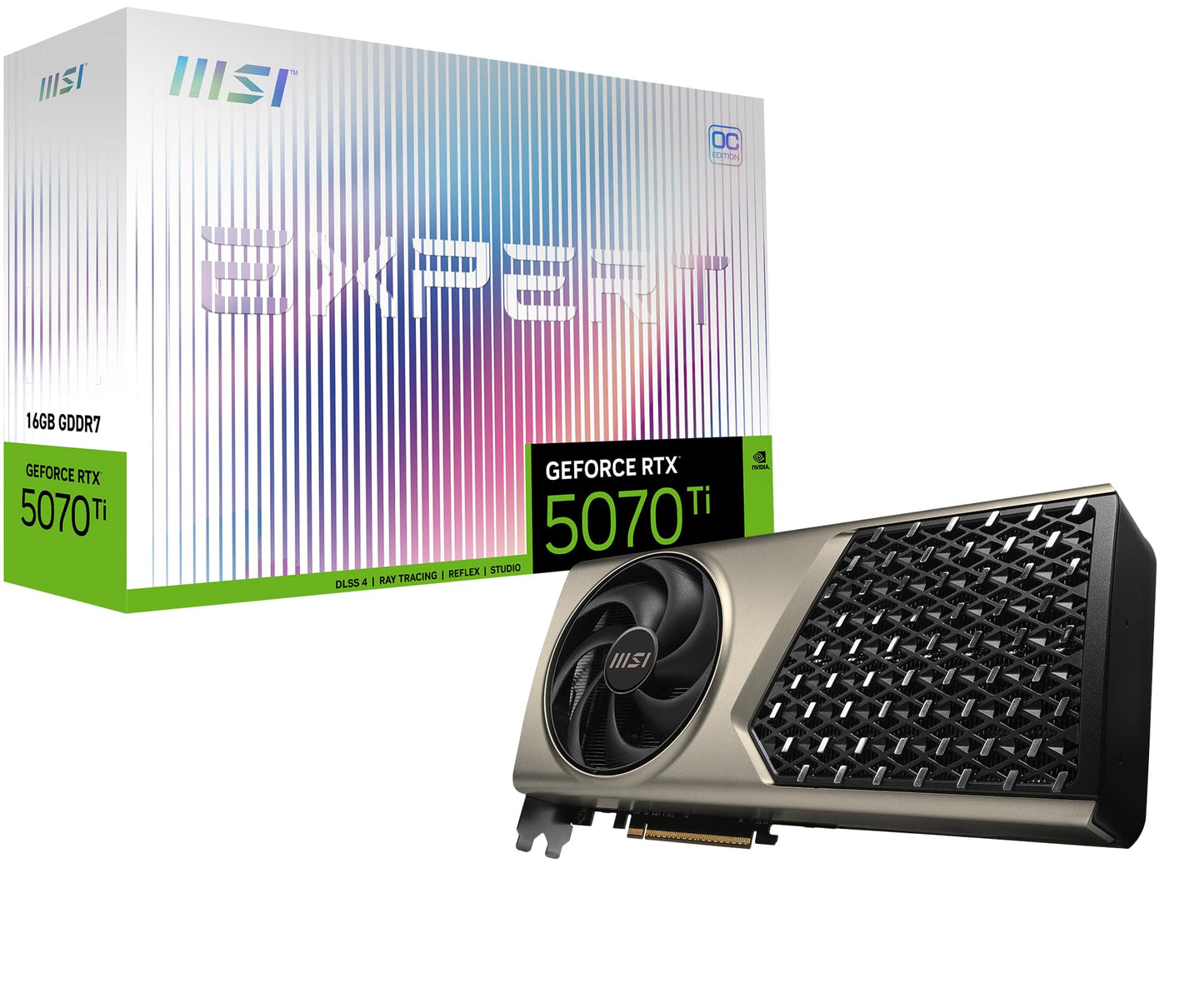 MSI Gaming RTX 5070 Ti 16G Expert OC Graphics Card (16GB GDDR7, 256-bit, Extreme Performance: 2588, DisplayPort x 3 2.1a, HDMI 2.1b, NVIDIA Blackwell Architecture)