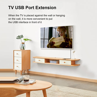 Oxsubor SuperSpeed USB 3.0 Male to Female Extension Data Cable Left and Right Angle 2PCS (20CM,8IN)