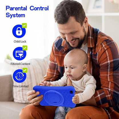 PRITOM 8 inch Quad Core Android Tablet, 64GB, WiFi, Bluetooth, Dual Camera, Educationl, Games,Parental Control, Kids Software with Kids-Tablet Case(Blue)