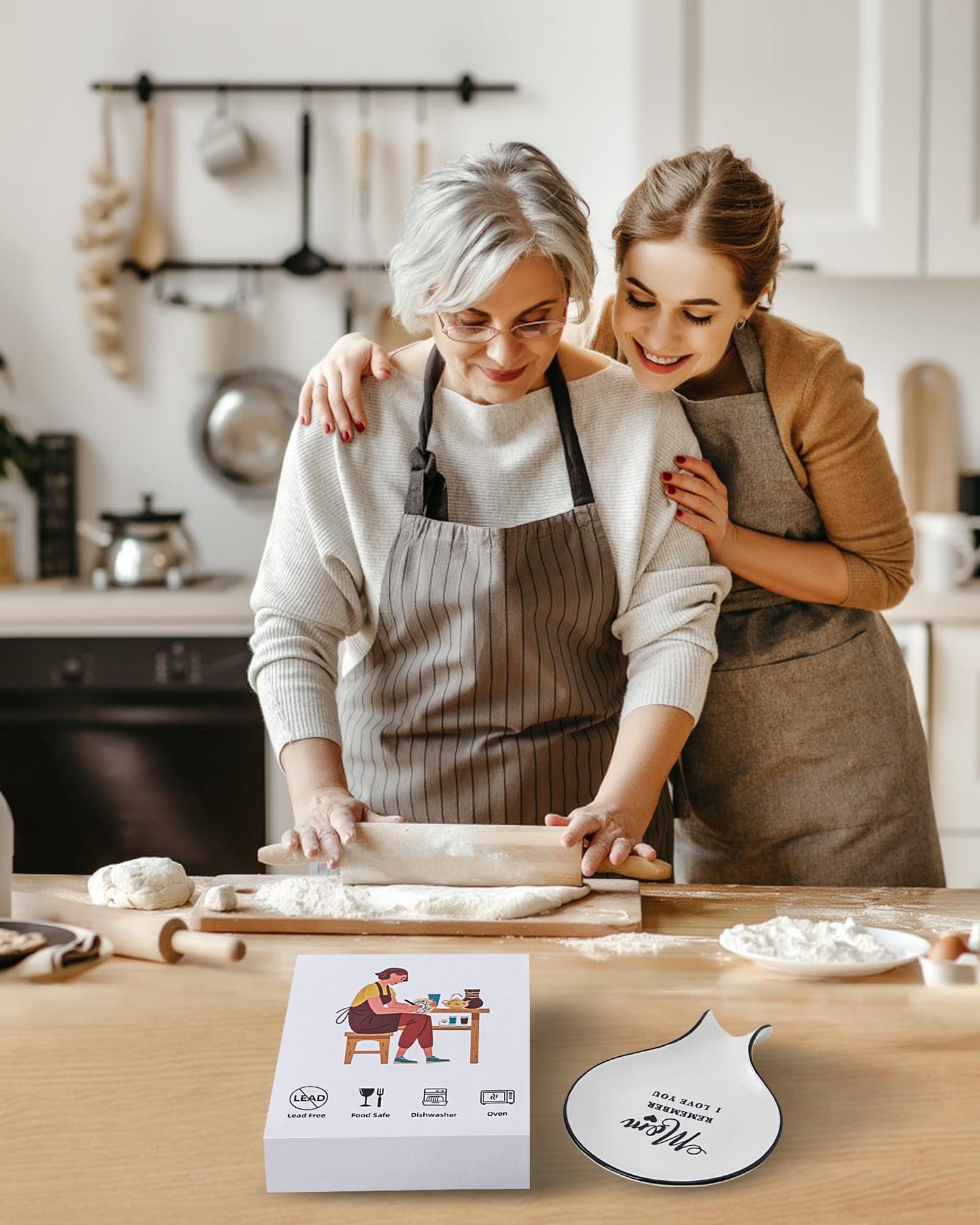 Ceramic Spoon Rest, Cooking Spoon Holder for Kitchen Counter/Stove Top/Dining Table Modern Farmhouse Decorative, Large (Blue)