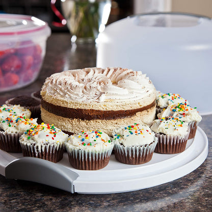 Sterilite Cake Server Circular Serving Container White