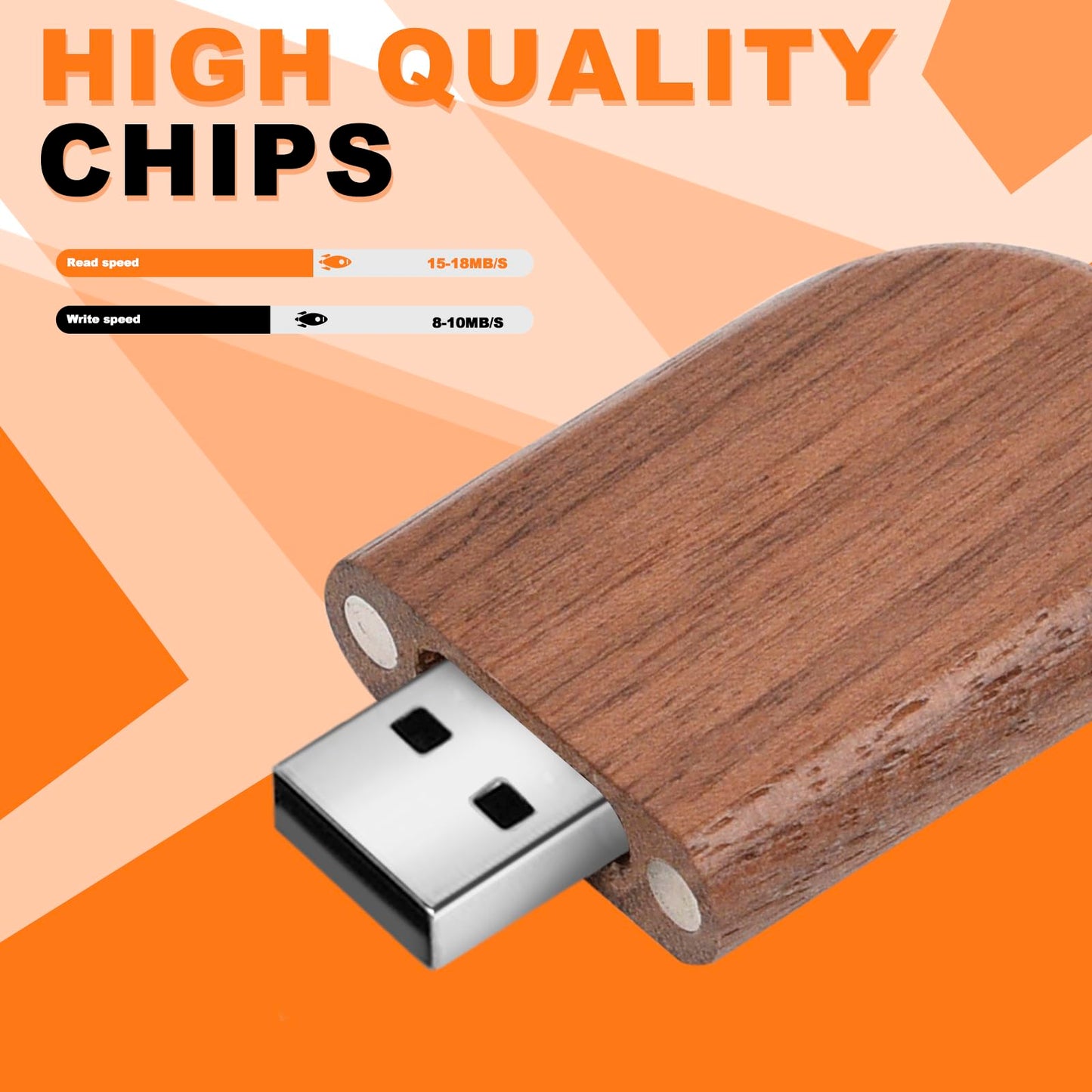 Neuartiger USB-2.0-Stick aus Holz, 16 GB Speicherkapazität, ellipsenförmiger USB-Stick mit Holzbox
