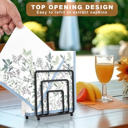 Serviettenhalter für den Tisch, moderner schwarzer Serviettenhalter aus Metall für Küchentische und Arbeitsplatten, Spender für Cocktailservietten aus Papier für den Innen- und Außenbereich von LAIHIFA