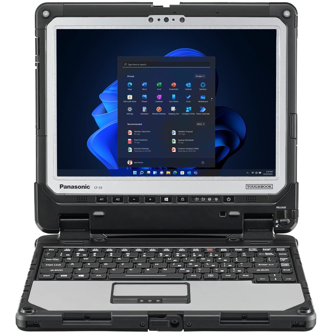 Panasonic Toughbook CF-33 MK1, Rugged 2-in-1, Intel Core i5-7300U up to 3.5GHz, 12-inch QHD Touchscreen + Digitizer, 8GB RAM, 256GB SSD, 4G LTE, Premium Keyboard, Windows 11 Pro, Silver (Renewed)
