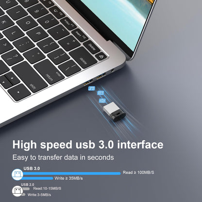 RAOYI USB Stick 128GB USB 3.0 Flash Drive with Lanyard,128G Mini Fit Memory Stick Ultra Slim Thumb Drive Zip Drive for PC Desktop-Black