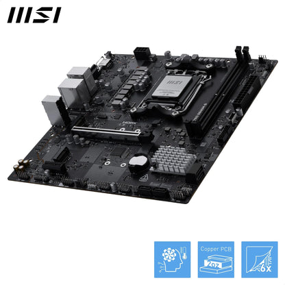 MSI PRO B840M-B Motherboard, mATX - Supports AMD Ryzen 9000/8000 / 7000 Processors, AM5 - DDR5 Memory Boost (8000+ MT/s OC), PCIe 4.0 x16, M.2 Gen4, 2.5G LAN