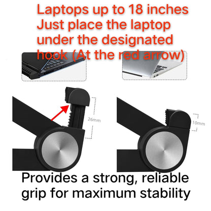Portable Laptop Stand for Dell Alienware m17 m16 m15 m18 x17 x16 x15 x14 Area-51m 16 Aurora 14 15 16 17 18 inch Gaming Laptop for desk,Made of Reinforced Nylon, 304 Stainless Steel and Silicone