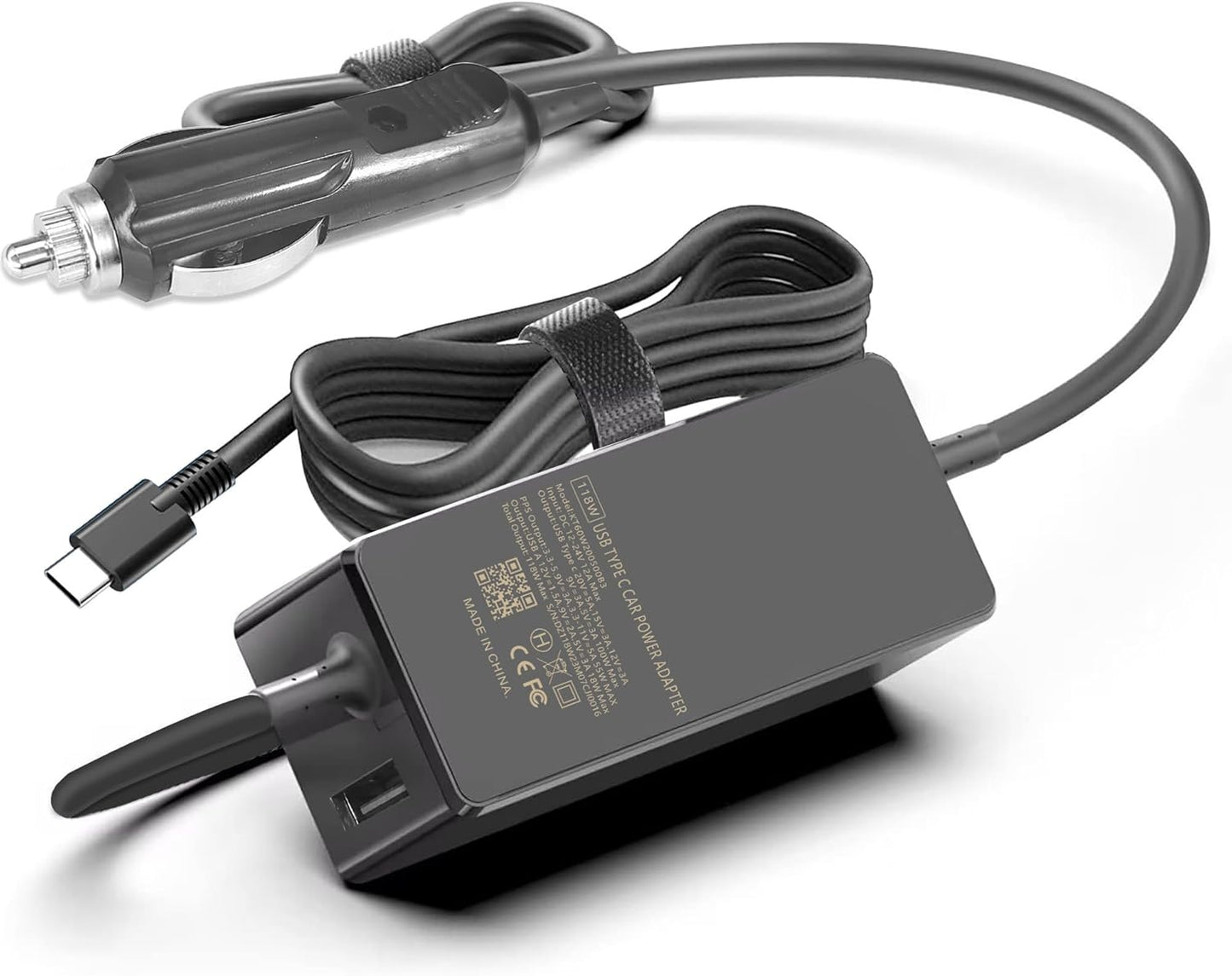 100W USB C Laptop Car Charger for Dell Latitude/Dell XPS, Lenovo Thinkpad/Yoga/IdeaPad, MacBook Pro/Air, HP Spectre/Elitebook, LG Gram, Samsung Acer Asus Chromebook Charger