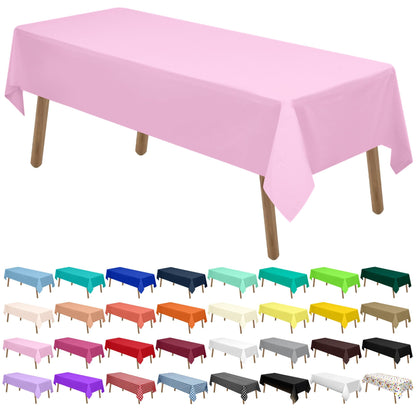 PARTY ULYJA Orangefarbene Plastiktischdecken, 2er-Pack, Einweg-Tischdecken, 54 x 108 Zoll, PEVA, Herbstfarben, für Grillpartys, Picknicks, Geburtstage, Hochzeiten, rechteckige Tische (8 Fuß). 