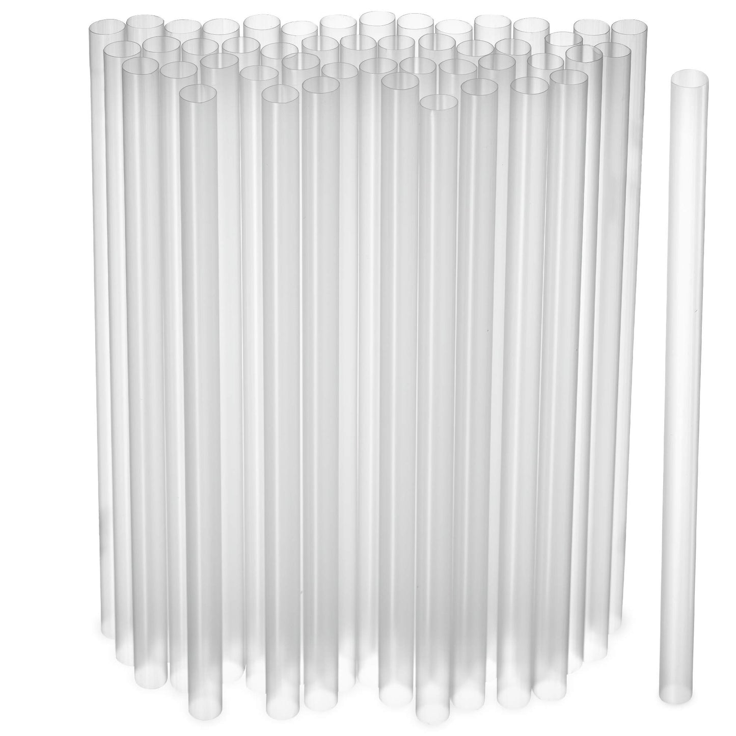 Clear Jumbo Smoothie Straws, Clear Disposable Wide-mouthed Large Milkshake Straws 9'' Inches High/Tall 100 pack