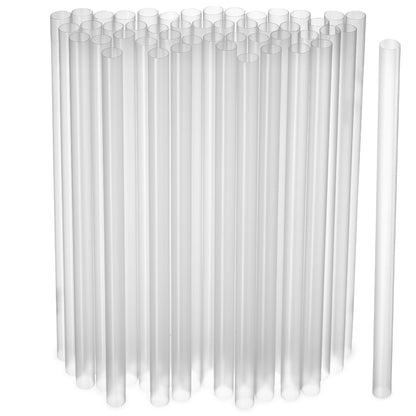 Clear Jumbo Smoothie Straws, Clear Disposable Wide-mouthed Large Milkshake Straws 9'' Inches High/Tall 100 pack