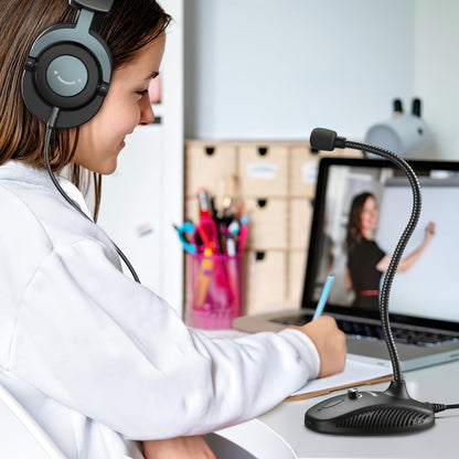 Fifine USB-Computermikrofon, Plug &amp; Play Desktop-Kondensatormikrofon für PC und Laptop, Stummschalttaste mit LED-Anzeige, kompatibel mit Windows/Mac, ideal für YouTube, Zoom, Aufnahmen, Twitch-Spiele (K054) 