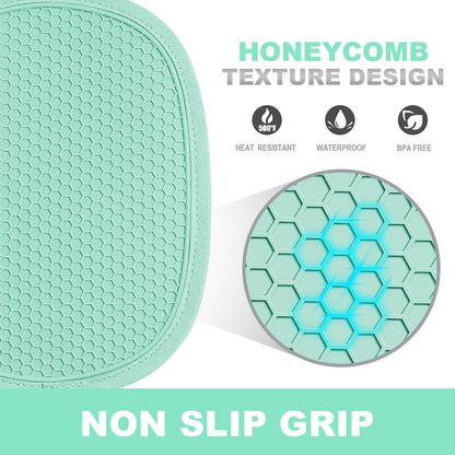 2-Pack Silicone Pot Holders for Kitchen Heat Resistant up to 500°F, Non-Slip Large Hot Pads with Pocket, Quilted Liner Trivets for Countertops Hot Pots and Pans (Gray)