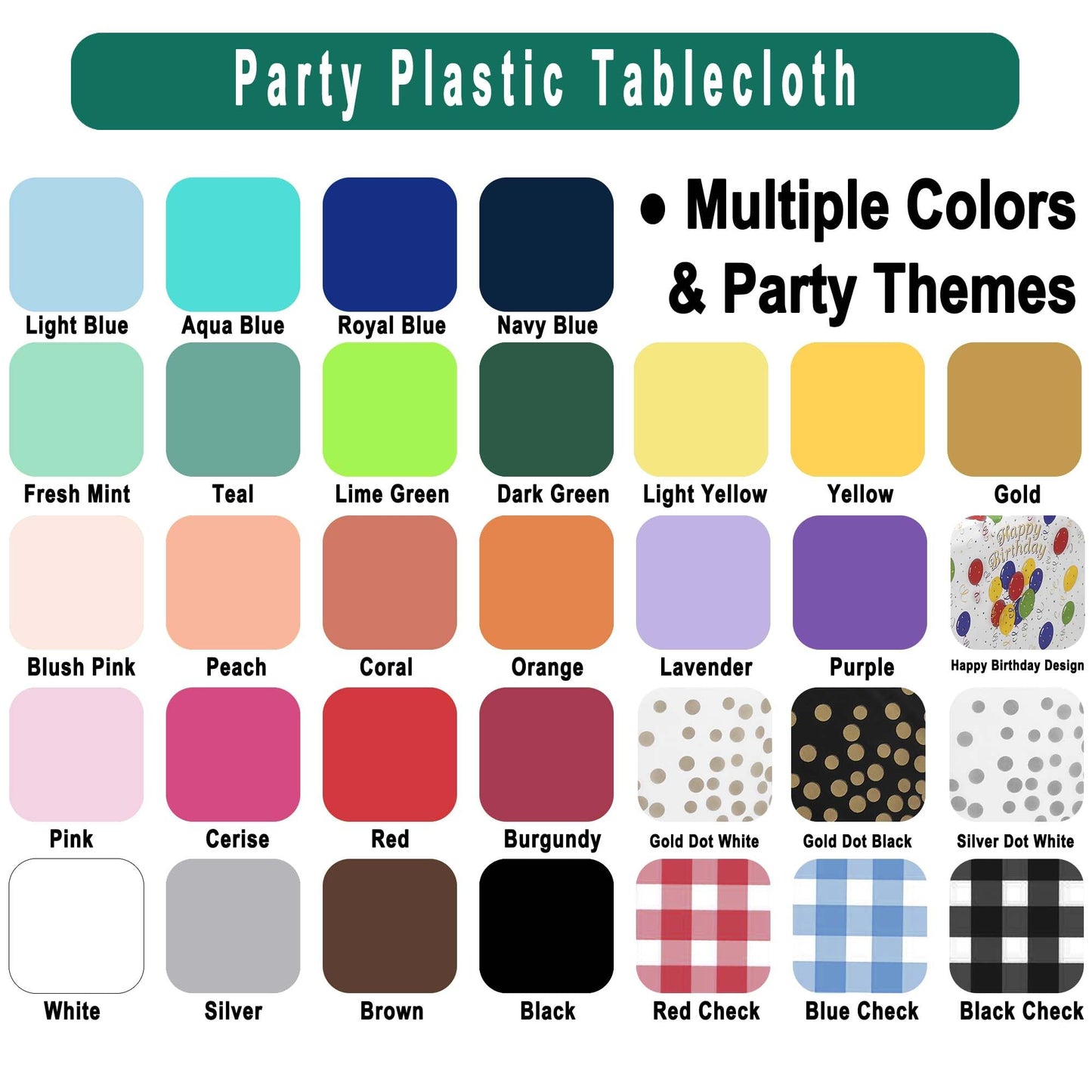 PARTY ULYJA Orangefarbene Plastiktischdecken, 2er-Pack, Einweg-Tischdecken, 54 x 108 Zoll, PEVA, Herbstfarben, für Grillpartys, Picknicks, Geburtstage, Hochzeiten, rechteckige Tische (8 Fuß). 