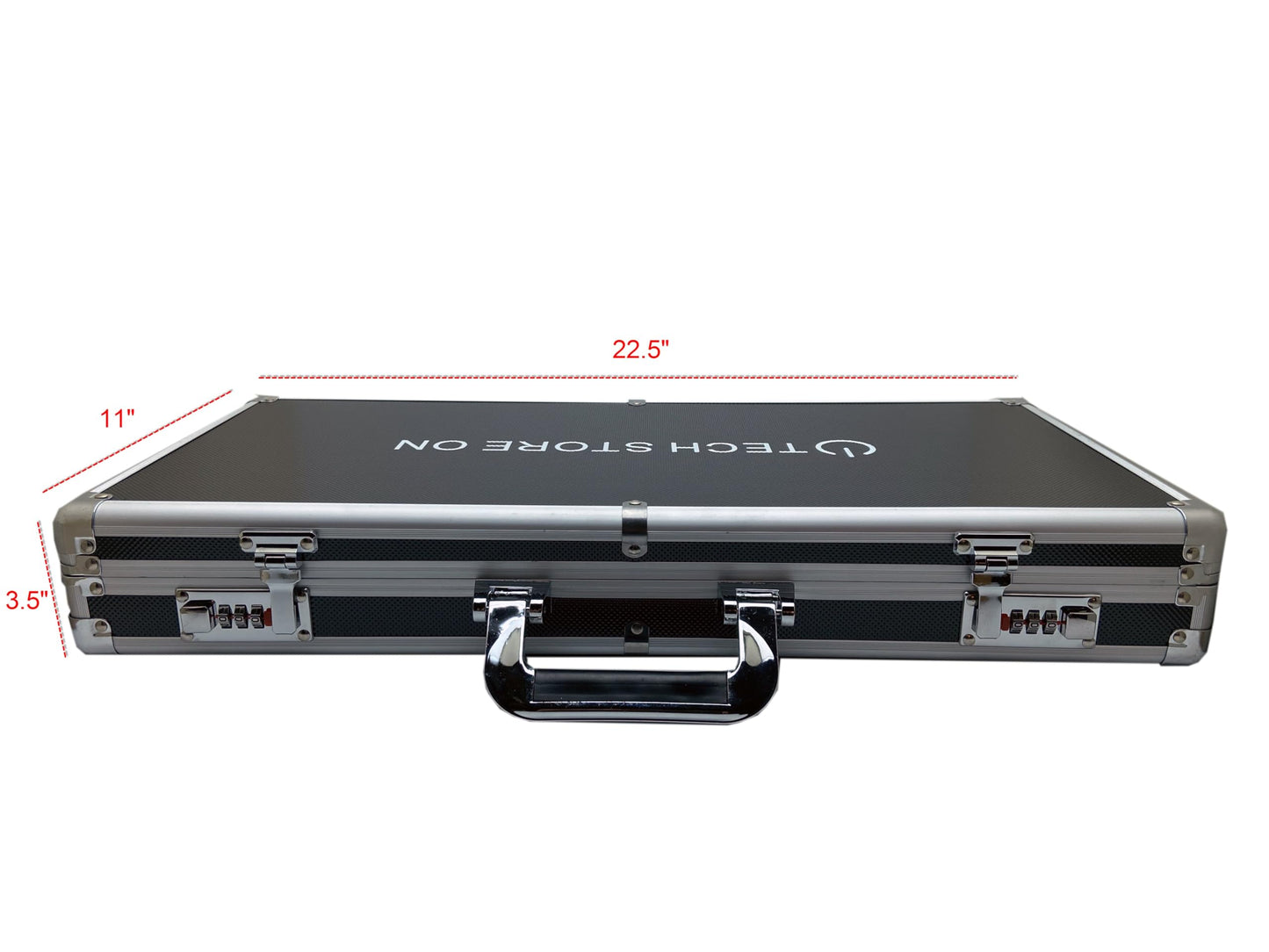 TECH STORE ON Aluminium-USB-Laufwerk-Organizer-Koffer (130 Steckplätze mit Griff) – Stoßfeste und antistatische große Aufbewahrungsbox mit Zahlenschloss | Professioneller Metallkoffer für IT- und Medienprofis