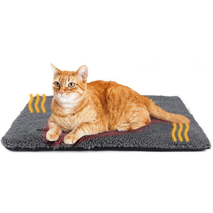 Self Warming Cat Bed Self Heating Cat Dog Mat 24 x 18 inch Extra Warm Thermal Pet Pad for Indoor Outdoor Pets with Removable Cover Non-Slip Bottom Washable Non Electric
