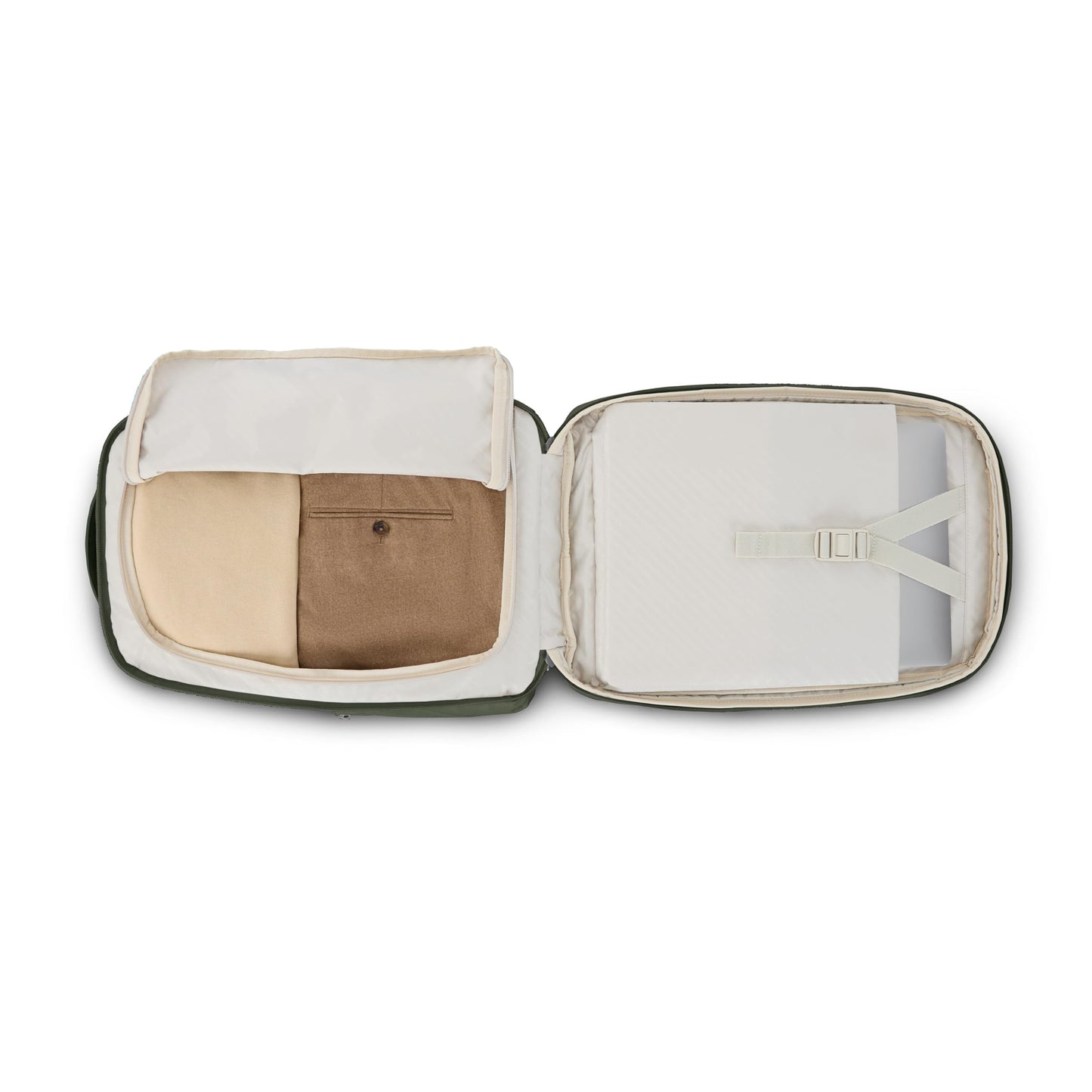 Samsonite Paralux 2-in-1 Travel Backpack, Converts into Main Bag + Go Bag, Lay-Flat Packing, StackIt™ Strap, Laptop Sleeve & Integrated AirTag™ Holder - Business & Adventure Travel Bag - Olive