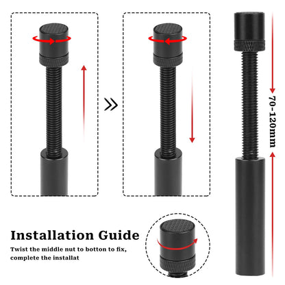 Salbsever Black GPU Support Bracket, Anti-Sag Graphics Card Holder, Stainless Steel, 73-130mm, Universal Fit, Easy Installation