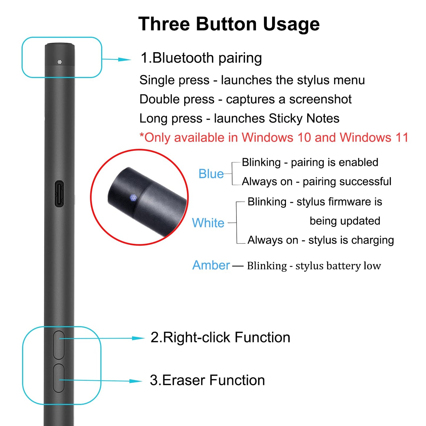 Premier Rechargeable Active Pen for Dell Active Pen PN7522W Laptop Pen,Compatible with Dell 2 in 1 Laptop for Inspiron 7420/7425/7430/7435/7620/7630,for Latitude 5300/5340/7210/7320/7410/9330/9520