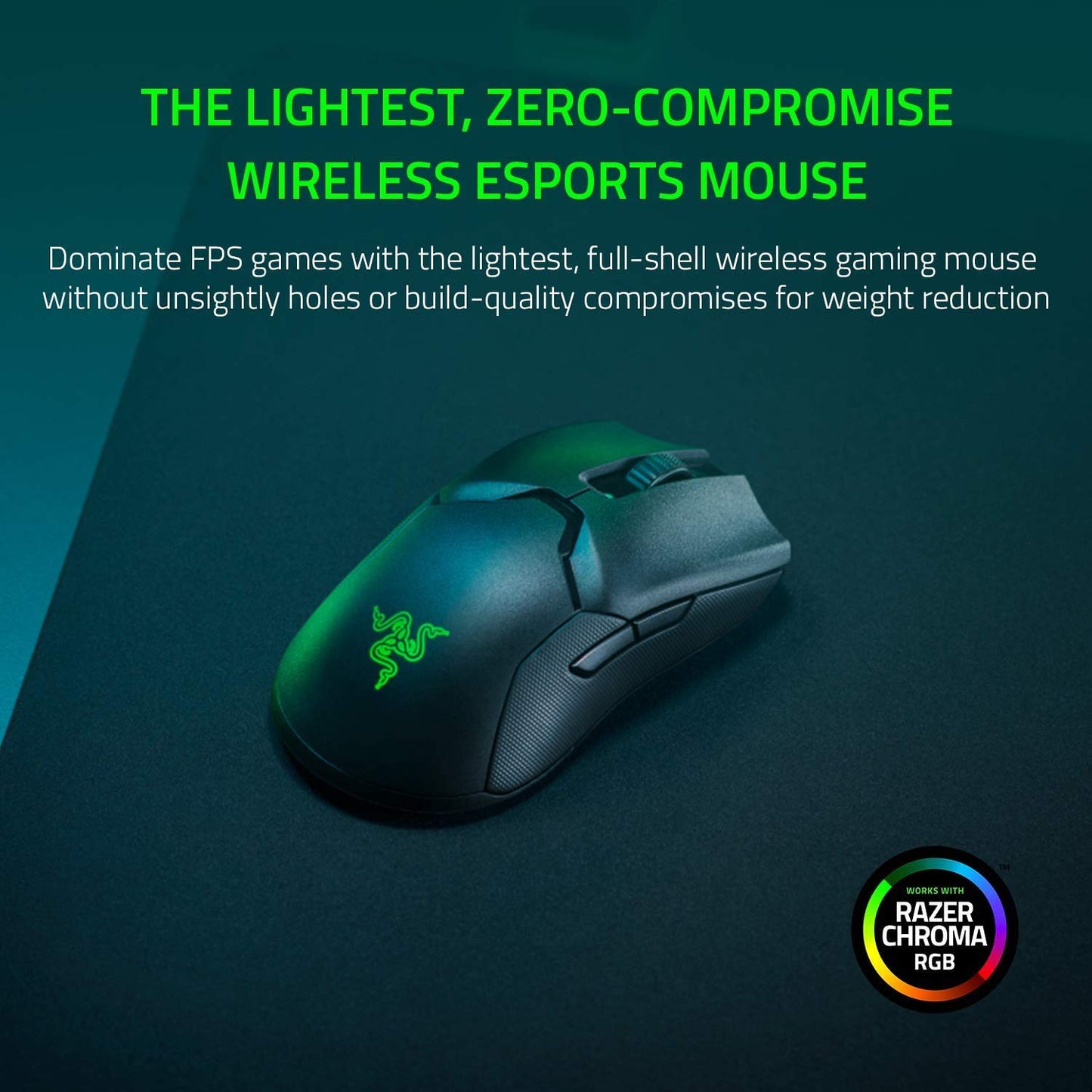 Razer Viper Ultimate Lightweight Wireless Gaming Mouse & RGB Charging Dock: Hyperspeed Wireless Technology - 20K DPI Optical Sensor - 74g Lightweight - 70 Hr Battery - Mercury White