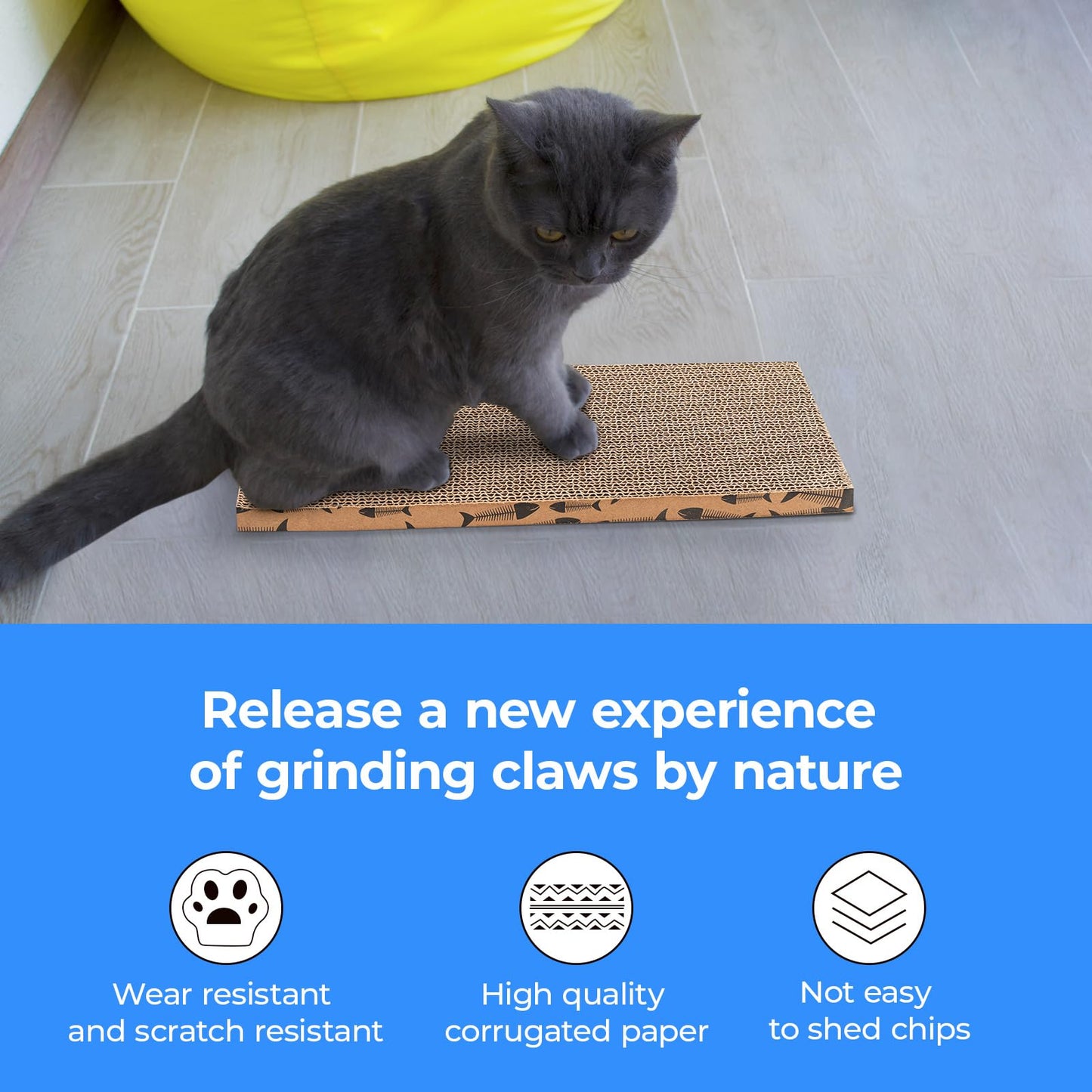 Roadtofree Mini Cat Scratching Board Small Cat Scratcher Cardboard Cat Scratchers for Indoor Cat Cardboard Scratcher(2pcs)