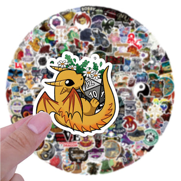 sxdaizjsym 200 Stück Dungeons &amp; Dragons Aufkleber für Laptop, Wasserflasche, Auto, Gepäck, Computer, Skateboard, Snowboard, Geschenk für Kinder, Mädchen, Teenager, Jungen, Frauen und Männer