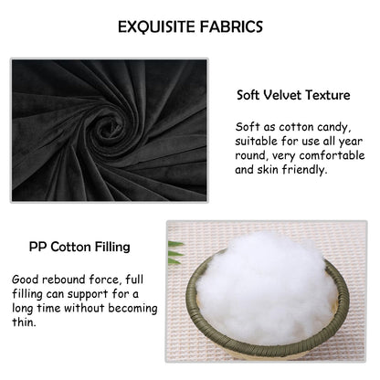 MissSoul Set of 2 Chair Cushions for Dining Chairs with Ties, Indoor Non-Slip Kitchen Chair Pad and Dining Room Seat Cushion Mat for Office Living Room Outdoor 15.5" - Black