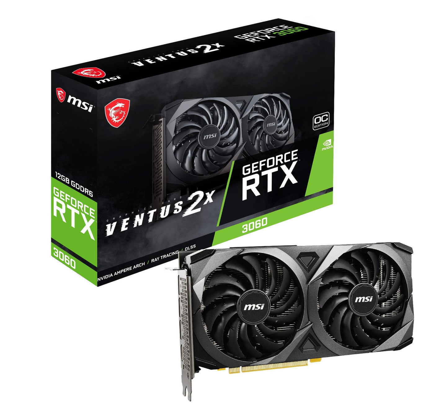MSI Gaming GeForce RTX 3060 12GB 15 Gbps GDRR6 192-Bit HDMI/DP PCIe 4 Torx Twin Fan Ampere OC Grafikkarte