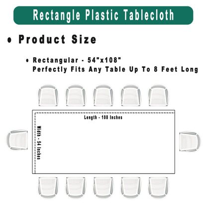 PARTY ULYJA Orangefarbene Plastiktischdecken, 2er-Pack, Einweg-Tischdecken, 54 x 108 Zoll, PEVA, Herbstfarben, für Grillpartys, Picknicks, Geburtstage, Hochzeiten, rechteckige Tische (8 Fuß). 