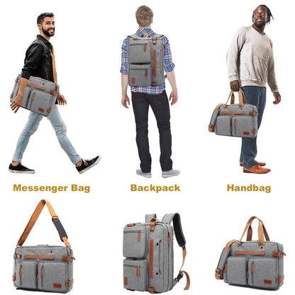 MOLNIA 3-in-1-Laptoptasche für Herren, 17,3-Zoll-Arbeitstasche für Herren, Laptop-Rucksack, Aktentasche, Umhängetasche, Computertasche für Laptops für Damen und Herren, Schwarz 