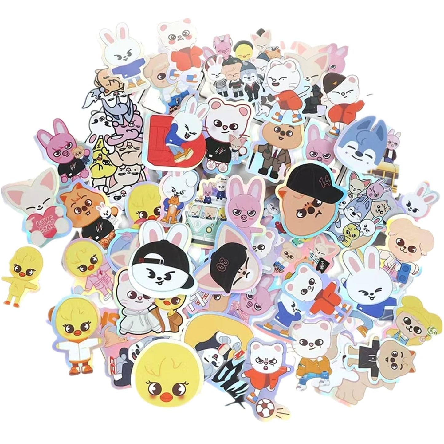 Stray-Kids Stickers Cartoon Laptop Sticker Great for Skateboard Car Bicycle Door Snowboard Waterproof Schoolbags（100PCS-Black）