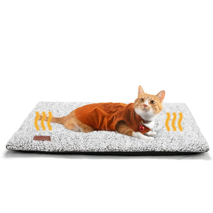 Self Warming Cat Bed Self Heating Cat Dog Mat 24 x 18 inch Extra Warm Thermal Pet Pad for Indoor Outdoor Pets with Removable Cover Non-Slip Bottom Washable Non Electric