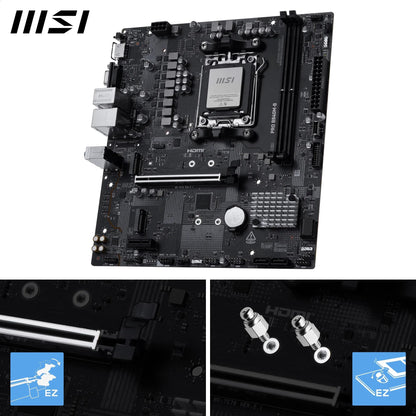 MSI PRO B840M-B Motherboard, mATX - Supports AMD Ryzen 9000/8000 / 7000 Processors, AM5 - DDR5 Memory Boost (8000+ MT/s OC), PCIe 4.0 x16, M.2 Gen4, 2.5G LAN
