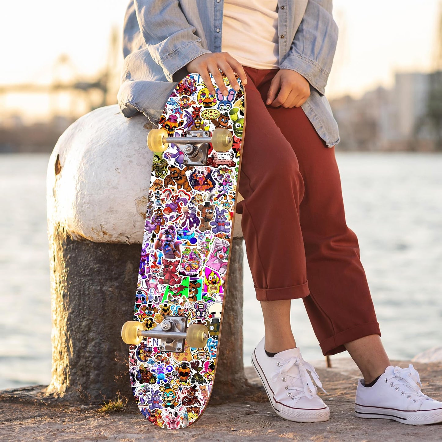 Pounchi Horror Thrilling Stickers (200 Pcs) Cartoon Gaming PVC Sticker, Gifts for Laptop Water Bottle Skateboard Party Supplies Decorations Teens Kids