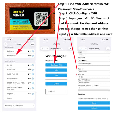 NerdMiner V2pro 250KH/s Upgrade from 78k to 250k Mini Lottery BTC Miner Solo Miner Smart Lucy Miner Win 6.25 BTC with Fan BTC Table Gadget