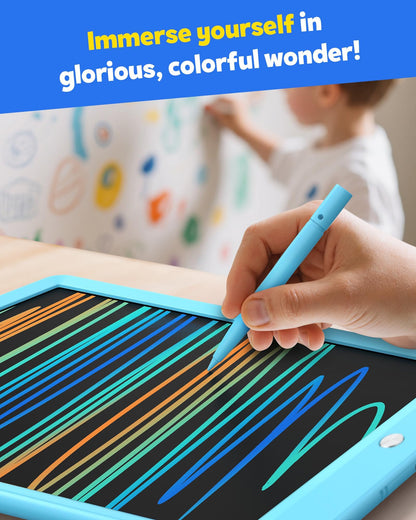 TEKFUN LCD Writing Tablet for Kids, 10-inch Coloring Drawing Pad, Mess Free Doodle Board, Christmas Gifts for Boys and Toddlers, Toys for 3 4 5 6 7 8 Year Old Girls(Blue)