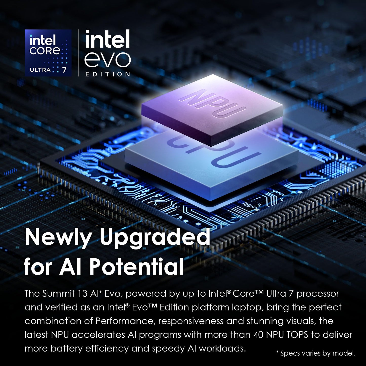 MSI Summit 13 AI+ Evo (2024) 13.3" FHD+ Professional Laptop: Intel Core Ultra 7-258V, ARC Graphics, 32GB LPDDR5X, 2TB NVMe SSD, Thunderbolt 4, Win 11 Pro: Ink Black A2VMTG-017US