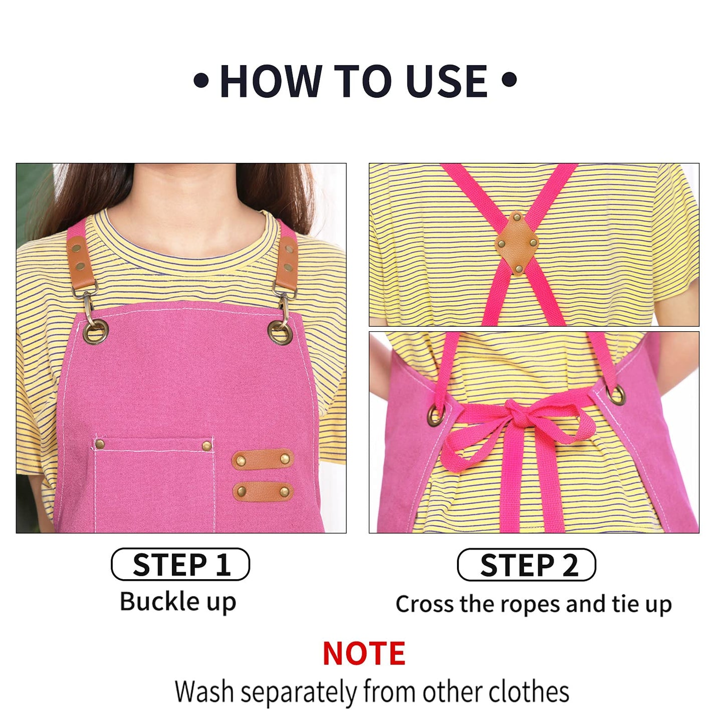 ZOMAO Kochschürze, Baumwoll-Canvas-Schürze mit gekreuztem Rückenteil und Taschen für Damen und Herren, verstellbare Träger und große Taschen, Küchenschürze zum Kochen und Backen 