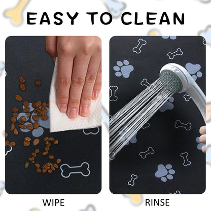 Futtermatte für Hunde und Katzen, rutschfest, schnelltrocknend und saugfähig, 46 x 30 cm, Dunkelgrau