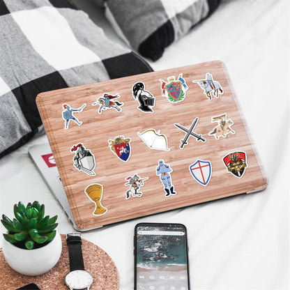 QUTA Medieval Knights Stickers Pack, 50PCs Soldiers in The Middle Ages Vinyl Decals, Delicate Gift & Party Favor Stickers for Hydro Flask, Laptop, Water Bottle, Decals for Kids, Teens(Knights)