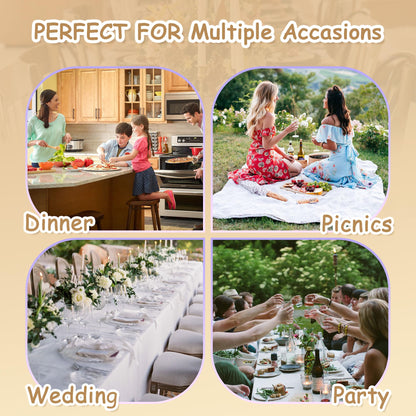 MYSKY HOME Table Cloth 60x84 in Rectangle Table, Heavy Duty Cotton Tassel Linen Look Waterproof Tablecloths Farmhouse Tablecloth, Wrinkle Free Table Cover with Beige Tassels for Kitchen Dining, Party