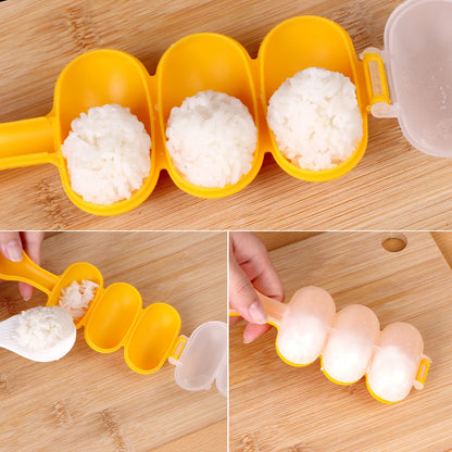Rice Ball Shaker,Rice Ball Molds, DIY Ball Shaped Kitchen Tools Shakers Food Decor for Kids DIY Lunch Maker Mould with a Mini Rice scoop