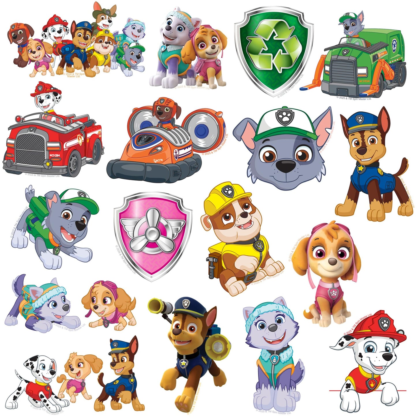 Paw Patrol Variety 50ct Vinyl Large Deluxe Stickers Variety Pack - Laptop, Water Bottle, Scrapbooking, Tablet, Skateboard, Indoor/Outdoor
