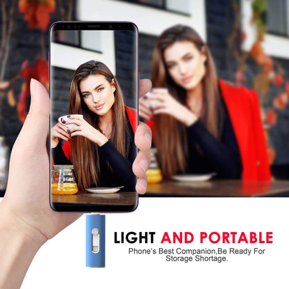 256GB Flash Drive, Aiibe USB C Flash Drive 256GB Dual USB 3.1 USB C Memory Stick OTG Type C Thumb Drive 256 GB USB C Drive for PC Tablet TV Car Type C Smart Phone (256G, Blue)