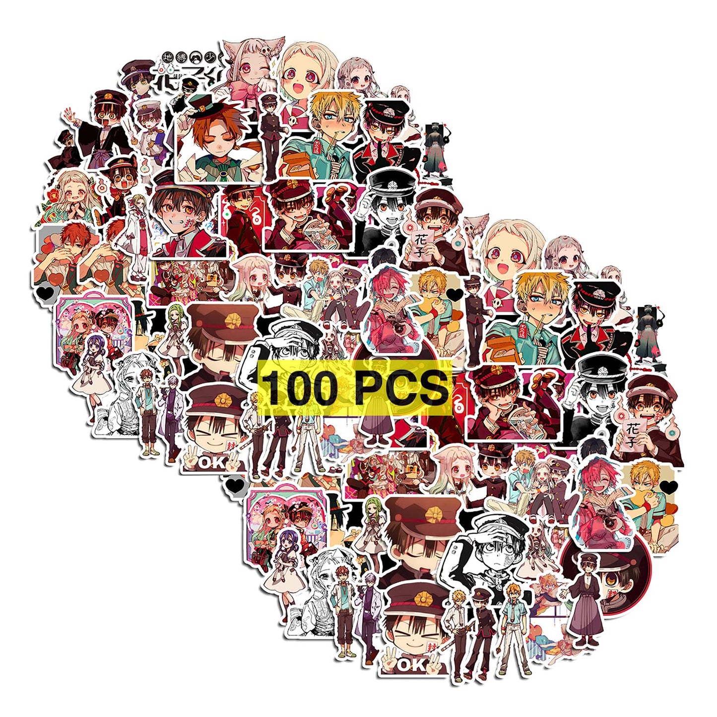 Pounchi Niedliche Anime-Sticker (100 Stück) Cartoon-PVC-Sticker, Geschenke für Laptop, Wasserflasche, Skateboard, Partyzubehör, Dekorationen, Teenager, Kinder