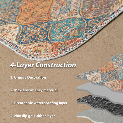 nunubaby Waschbare Hundetoilette, stilvoll, rutschfest und auslaufsicher. Ultra-saugfähige, wiederverwendbare Toilette für Boxen und Böden. (Creme/Mehrfarbig, 45,7 x 61 cm)