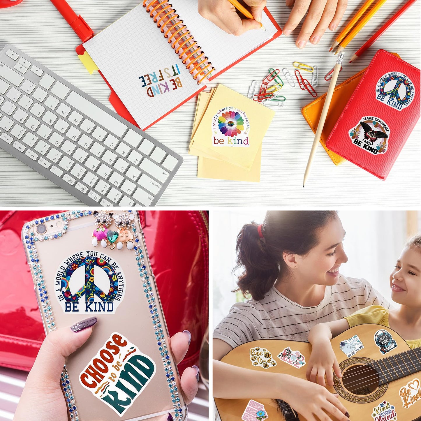 Sayglossy 500 Pcs Kindness Stickers Bulk Vinyl Be Kind Stickers Water Bottle Kindness Decals Waterproof Physical Therapy Motivational Encouraging Decals for Teens Adults Teacher