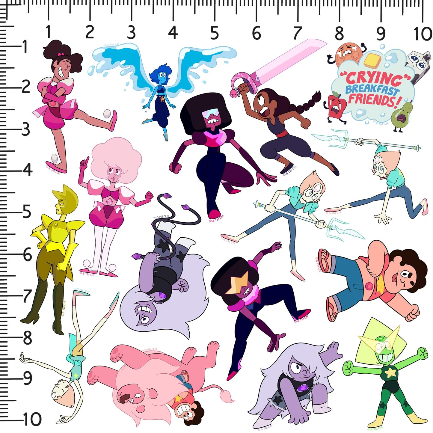 Steven Universe 50er-Pack große Deluxe-Vinylaufkleber – Sortiment für Laptop, Wasserflasche, Scrapbooking, Tablet, Skateboard, drinnen und draußen