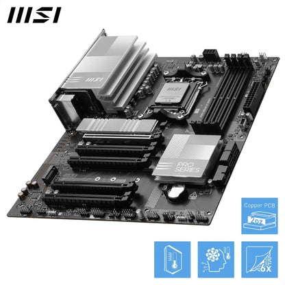 MSI PRO B840-P WiFi-Mainboard, ATX – Unterstützt AMD Ryzen 9000/8000/7000 Prozessoren, AM5 – DDR5-Speicher-Boost (übertaktbar auf über 8000 MT/s), PCIe 4.0 x16, M.2 Gen4, Wi-Fi 7, 2,5G-LAN