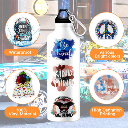 Sayglossy 500 Pcs Kindness Stickers Bulk Vinyl Be Kind Stickers Water Bottle Kindness Decals Waterproof Physical Therapy Motivational Encouraging Decals for Teens Adults Teacher